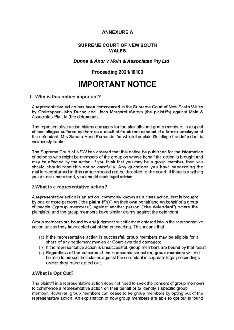 Opt Out Notice Page 1